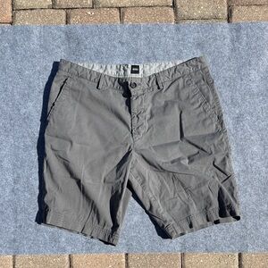 Hugo Boss Gray Flat Front Shorts